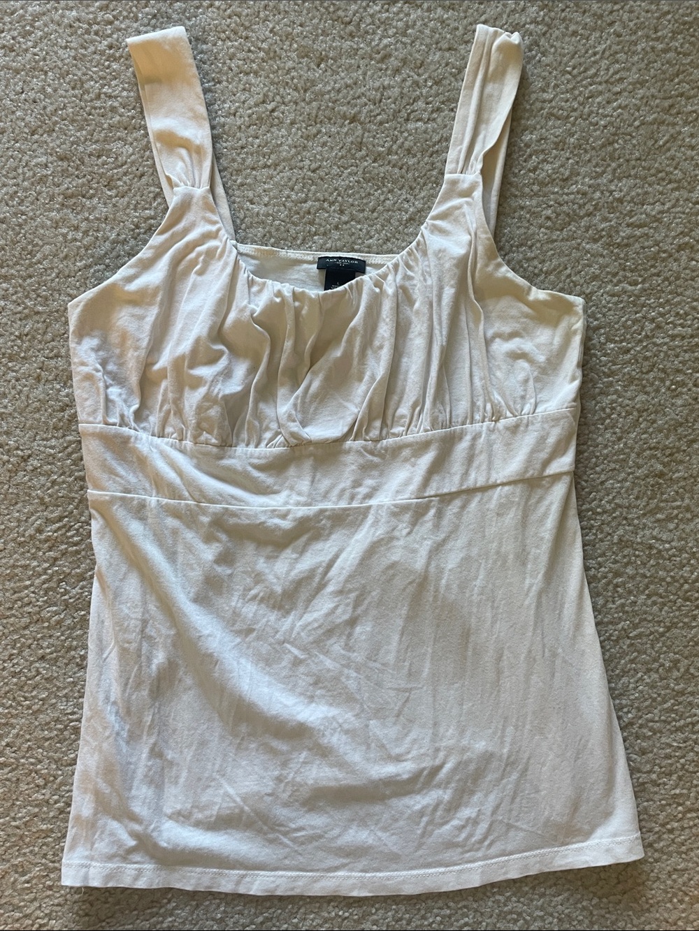 Vintage Ann Taylor Ruched Scoop Neck Tank Top, Size L